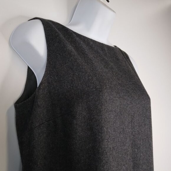 LOFT Sleeveless Sheath Wool Blend Charcoal Dress Size 6P - Picture 5 of 11